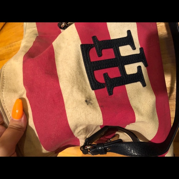 Tommy Hilfiger Pink Striped Handbag - Picture 6 of 8